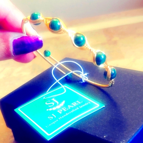 SJ Pearl Unique Handcrafted Malachite Bracelet ☆》NWT《☆ - Picture 3 of 8